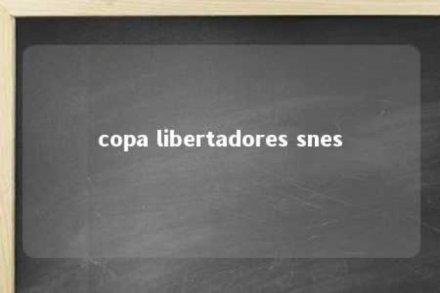 copa libertadores snes 