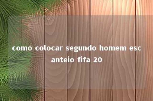 como colocar segundo homem escanteio fifa 20 