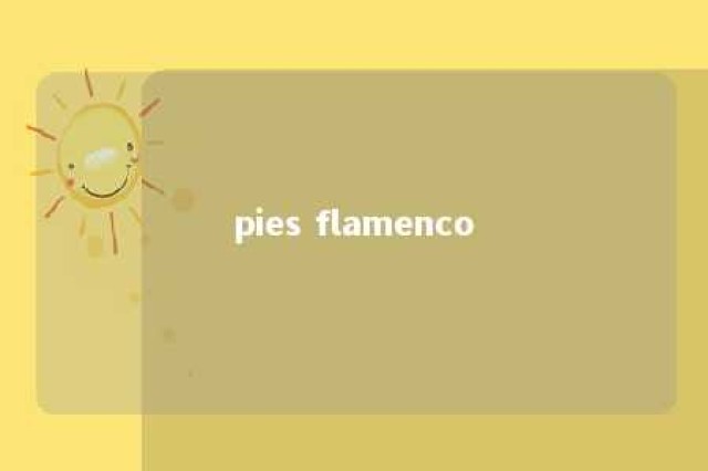 pies flamenco 