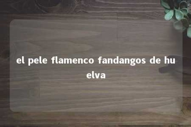 el pele flamenco fandangos de huelva 