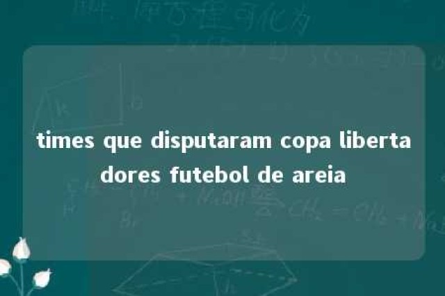 times que disputaram copa libertadores futebol de areia 