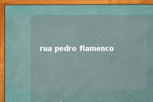 rua pedro flamenco 