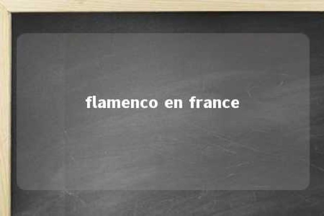 flamenco en france 