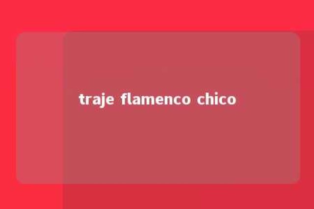 traje flamenco chico 