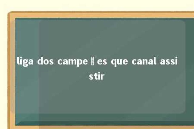 liga dos campeões que canal assistir 