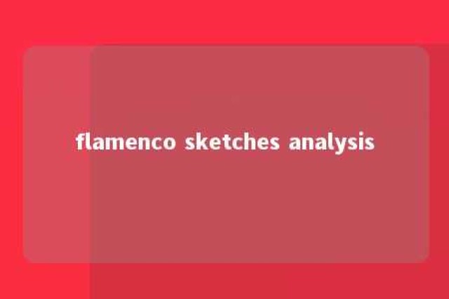 flamenco sketches analysis 