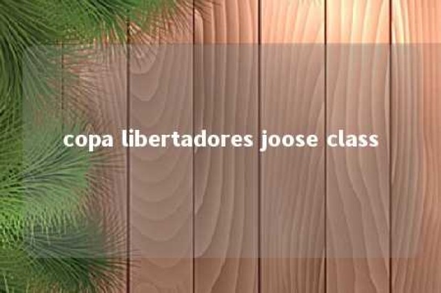 copa libertadores joose class 