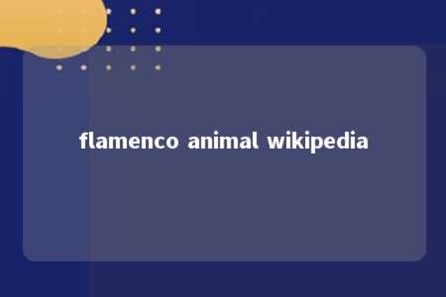 flamenco animal wikipedia 