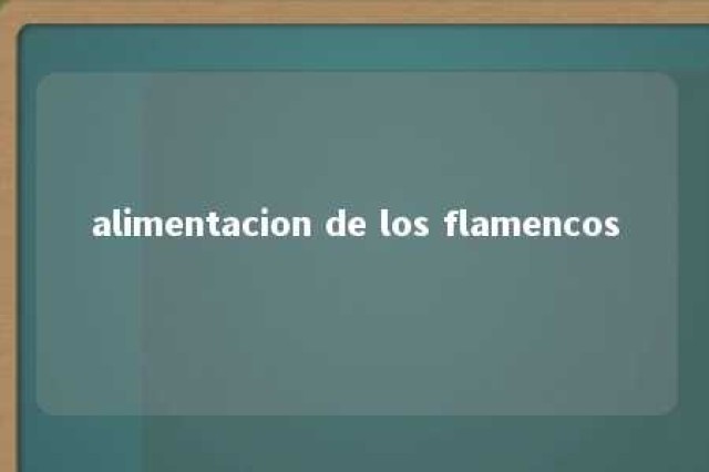 alimentacion de los flamencos 