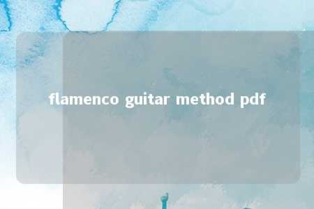 flamenco guitar method pdf 