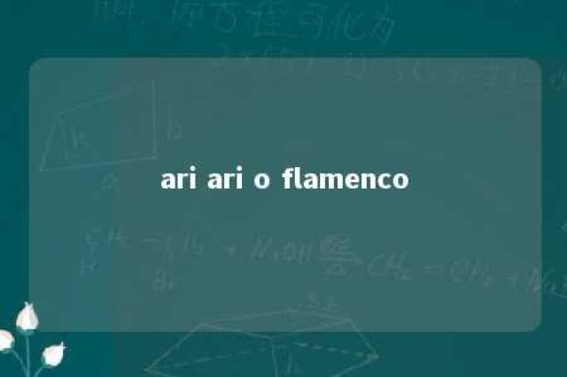 ari ari o flamenco 