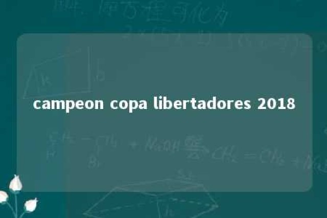 campeon copa libertadores 2018 