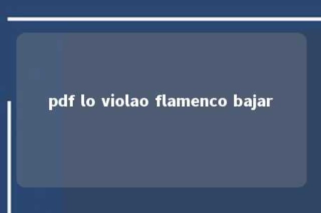 pdf lo violao flamenco bajar 