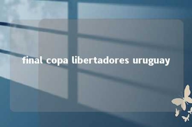 final copa libertadores uruguay 