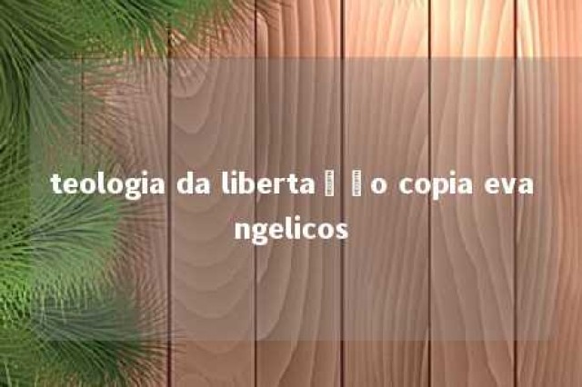 teologia da libertação copia evangelicos 