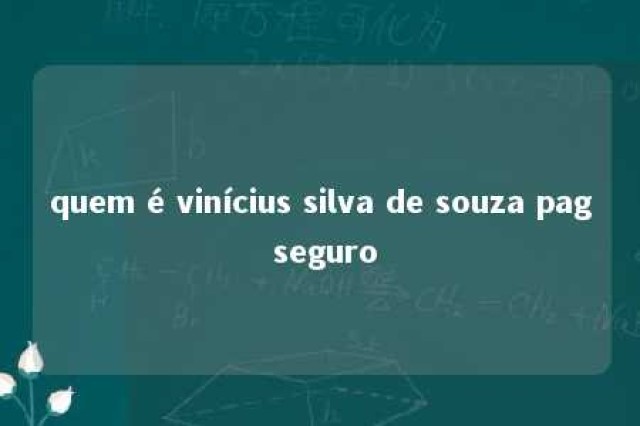 quem é vinícius silva de souza pag seguro 