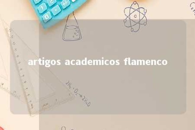 artigos academicos flamenco 