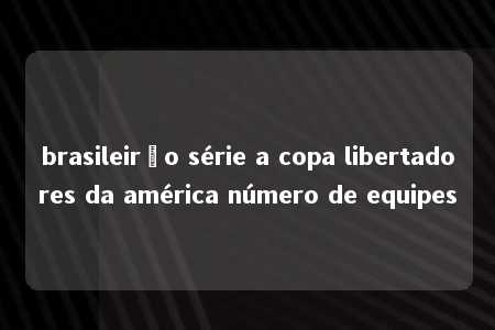 brasileirão série a copa libertadores da américa número de equipes