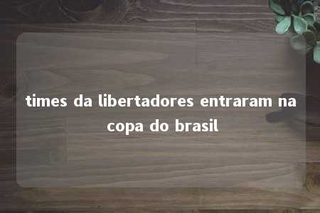 times da libertadores entraram na copa do brasil