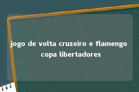 jogo de volta cruzeiro e flamengo copa libertadores