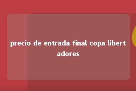 precio de entrada final copa libertadores