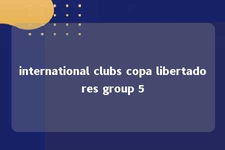 international clubs copa libertadores group 5