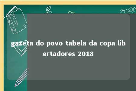 gazeta do povo tabela da copa libertadores 2018