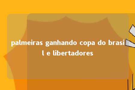 palmeiras ganhando copa do brasil e libertadores