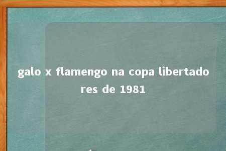 galo x flamengo na copa libertadores de 1981