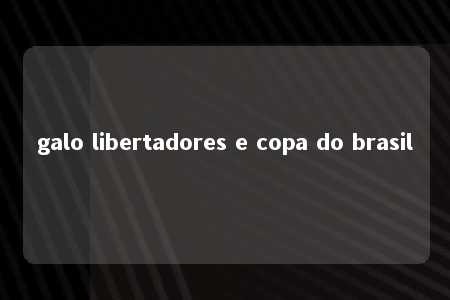 galo libertadores e copa do brasil