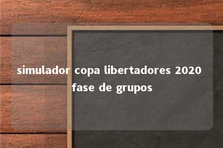 simulador copa libertadores 2020 fase de grupos