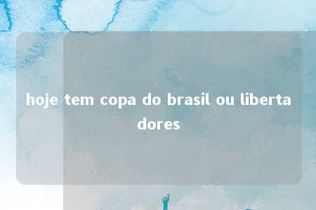 hoje tem copa do brasil ou libertadores