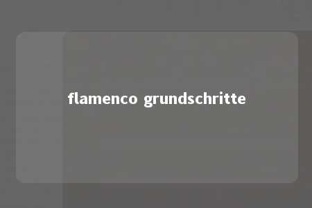 flamenco grundschritte