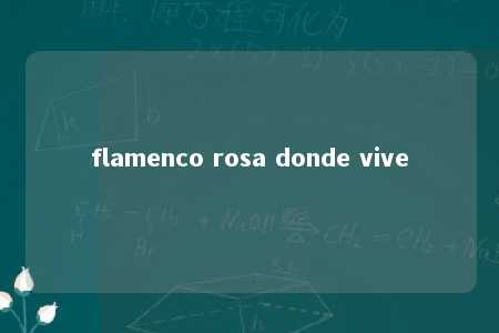 flamenco rosa donde vive