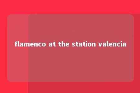 flamenco at the station valencia