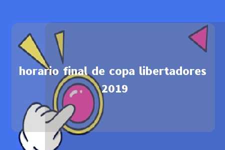 horario final de copa libertadores 2019