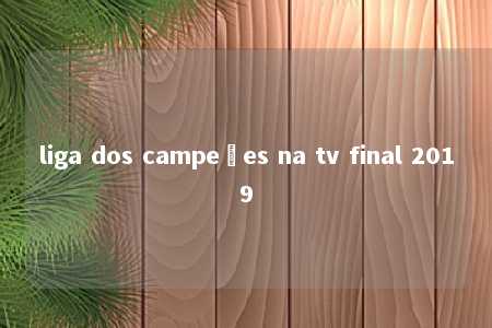 liga dos campeões na tv final 2019