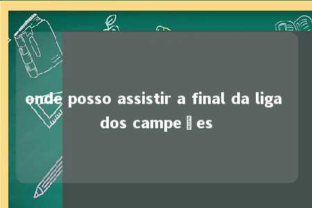 onde posso assistir a final da liga dos campeões