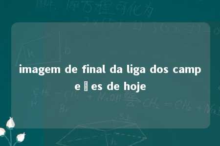 imagem de final da liga dos campeões de hoje