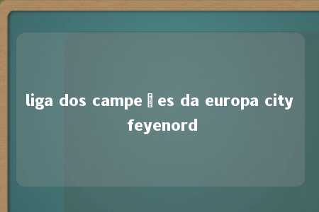 liga dos campeões da europa city feyenord