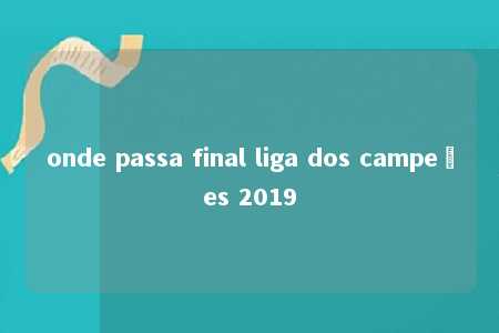 onde passa final liga dos campeões 2019