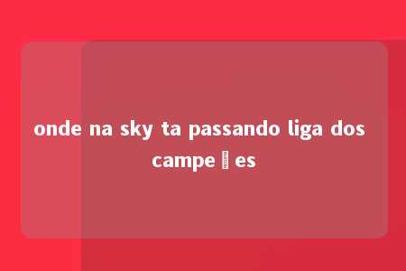 onde na sky ta passando liga dos campeões