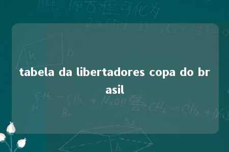 tabela da libertadores copa do brasil