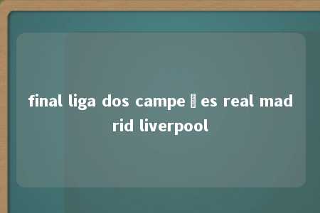 final liga dos campeões real madrid liverpool