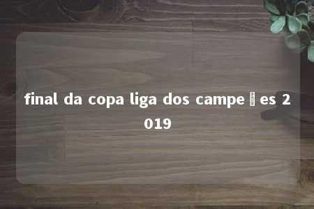 final da copa liga dos campeões 2019