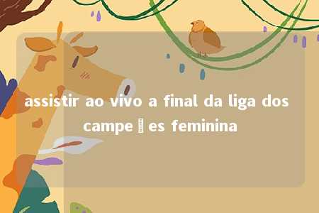 assistir ao vivo a final da liga dos campeões feminina