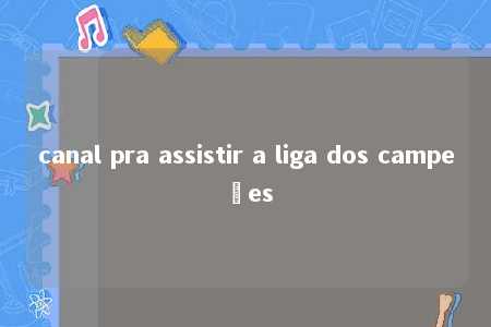 canal pra assistir a liga dos campeões