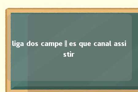 liga dos campeões que canal assistir