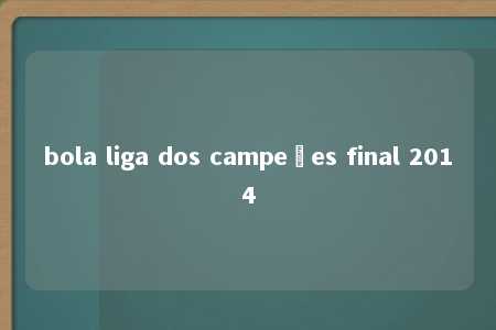 bola liga dos campeões final 2014