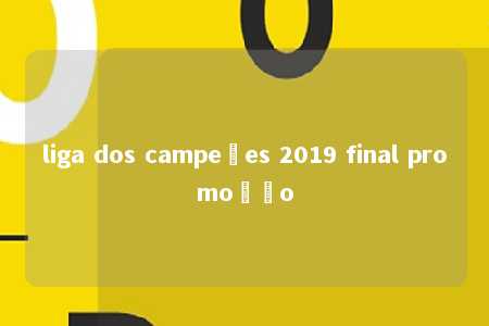 liga dos campeões 2019 final promoção